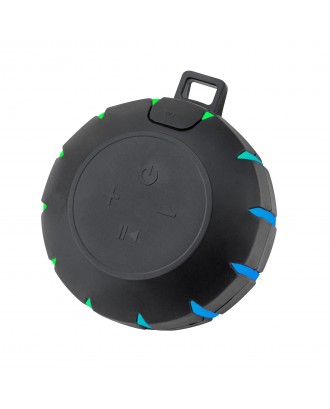 Keychain Mini Round Waterproof Sound Music Player RGB Light Outdoor LED BT Wireless Audio Speaker
