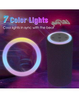 portable IPX6 waterproof cheapest blue tooth round speaker oem battery powered speaker waterproof RGB speaker